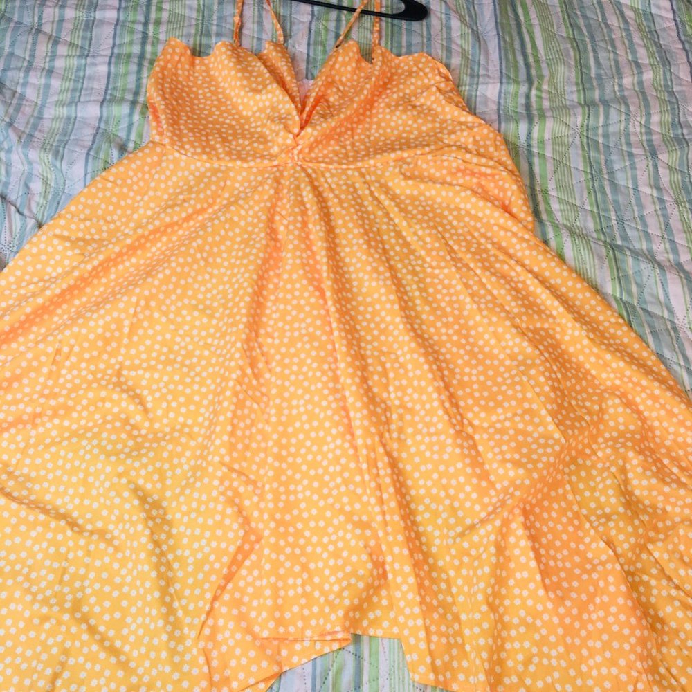 Plus Size Ditsy Irregular Hem Dress 2x